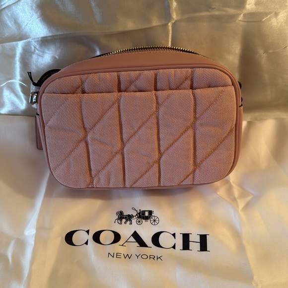 🌸Coach NWT Pink Denim Mini Jamie Camera Bag / crossbody strap & silver hardware - Picture 8 of 10